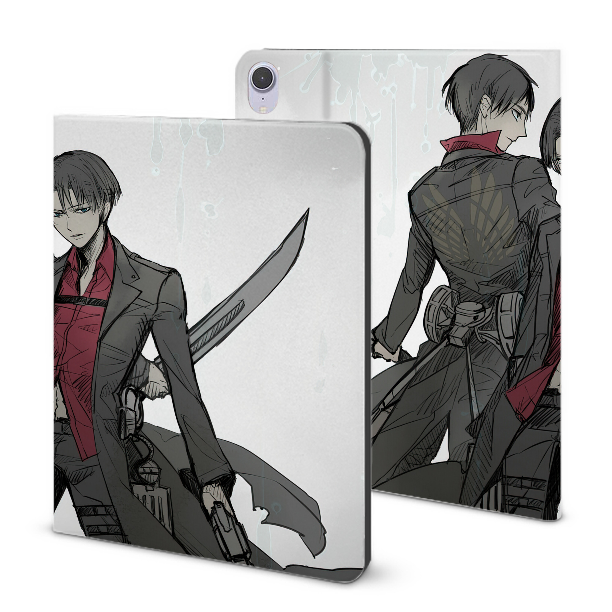（画像用） 進撃の巨人 Attack on Titan IPad ケース ブック型 PUレザー TPU 耐衝撃 軽量 薄型 ペン収納なし 全面保護 IPad 各モデル対応